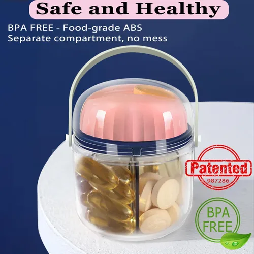 Miniatura 4 de GloDeals - Pastillero portátil, organizador semanal de píldoras, organizador de medicamentos de viaje de 7 días, sin BPA, a prueba de humedad