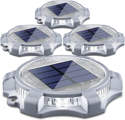 Miniatura 12 de SIEDiNLAR Luces solares para cubierta al aire libre, 2 modos, muelle LED, marcadores de entrada, luz impermeable para escalones, pasarela, escalera