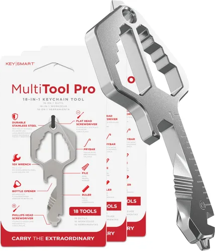 Miniatura 8 de KeySmart MultiTool - Herramienta multiusos 5 en 1 para llavero con abridor de cajas, regla, barra de palanca, destornillador Phillips y cabeza