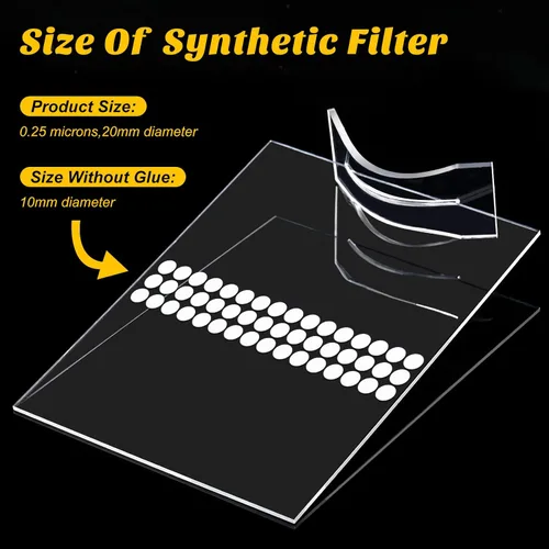 Miniatura 2 de Zonon 384 calcomanías de papel de filtro sintético de 25 µm, parches de filtro de micología, filtros sintéticos de 0.025 μM, discos adhesivos