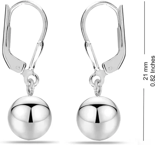 Miniatura 6 de LeCalla Aretes colgantes de plata de ley para mujer, ligeros, clásicos, con cierre de palanca