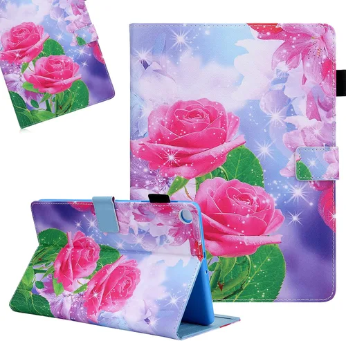 Miniatura 14 de LCHDA Funda para Samsung Galaxy Tab A8 10.5 2021 (SM-X200 / SM-X205), soporte delgado con tapa para folio, cubierta pintada inteligente, piel