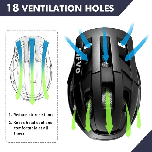 Miniatura 3 de Casco de bicicleta, cascos de bicicleta SIFVO para hombres y mujeres, casco de bicicleta de montaña con visera, cascos para adultos a jóvenes, casco