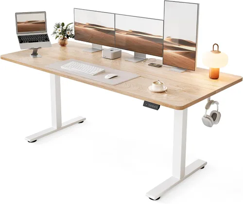 Miniatura 7 de Cubiker Escritorio de Pie de 40 x 24 Pulgadas, Mesa Eléctrica de Oficina en Casa de Altura Ajustable, Escritorio Sit-Stand con Tablero de Empalme