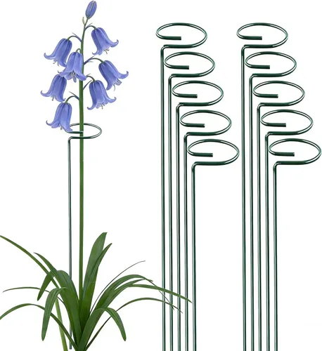 Miniatura 9 de 20 piezas de 16 pulgadas verdes de un solo tallo para plantas de jardín, anillos de soporte de flores, accesorios para amarilis, orquídeas, lirios