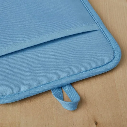 Miniatura 3 de KitchenAid - Juego de 2 agarraderas de silicona suave y acanalada, impermeables, terciopelo azul Aqua Sky