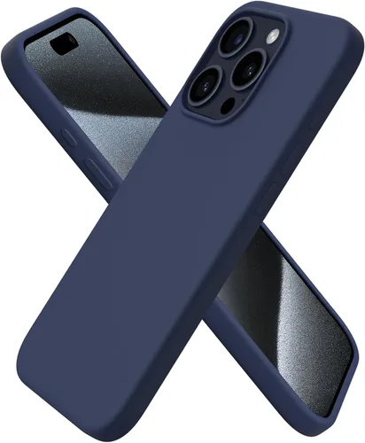 Miniatura 13 de ORNARTO Funda compatible con iPhone 15 Pro de 6.1 pulgadas, silicona líquida de 3 capas cubierta completa de goma de gel suave, funda protectora