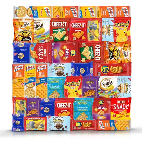 Paquete variado de galletas envueltas individualmente, paquete de cuidado a granel, incluye galletas y paquete de bocadillos de queso, mantequilla