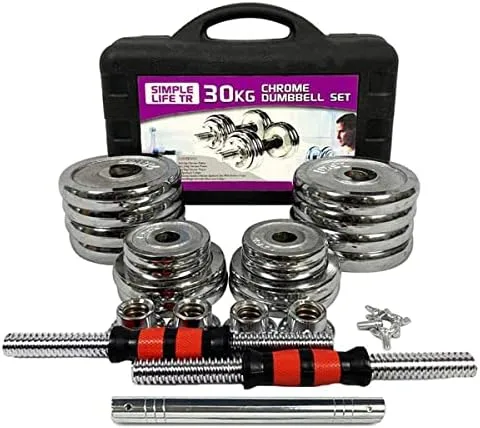 El mejor regalo: juego de mancuernas ajustables de hierro fundido de 66 libras con varillas de conexión para entrenamiento de fuerza, juego de