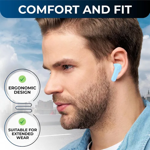 Miniatura 3 de PHILIPS Auriculares inalámbricos verdaderos, auriculares TWS Bluetooth 5.3, controladores de 0.512 in, micrófono AI para llamadas claras, IPX4 Azul