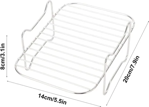 Miniatura 2 de Estante para freidora de aire, deshidratador de múltiples capas de acero inoxidable para Ningja DZ201 401 para vórtice instantáneo