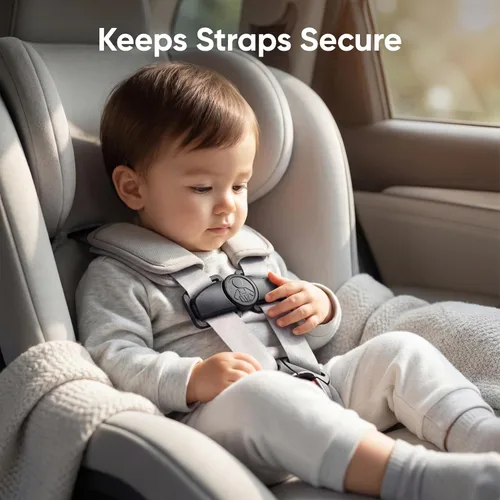 Miniatura 6 de Protector de hebilla de asiento de automóvil antiescape y bloqueo de clip para arnés de pecho, bloqueo de hebilla de seguridad para niños, niños