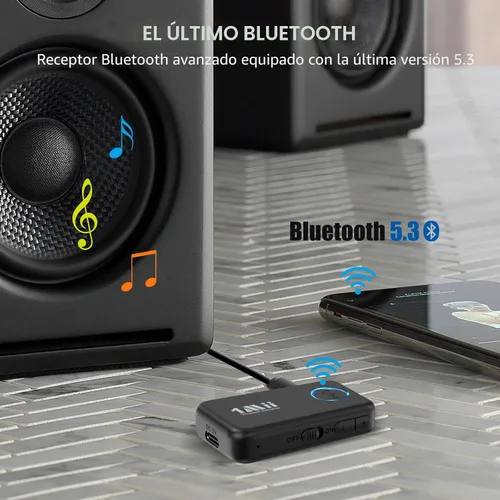 Miniatura 4 de 1Mii Receptor de música Bluetooth 5.3 para estéreo de coche/hogar, adaptador Bluetooth auxiliar para automóvil con control de volumen, soporta