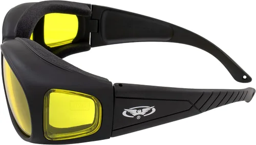 Miniatura 8 de Global Vision Outfitter - Gafas de sol de seguridad antivaho para montar en motocicleta, 2 pares con lentes ahumados y amarillos