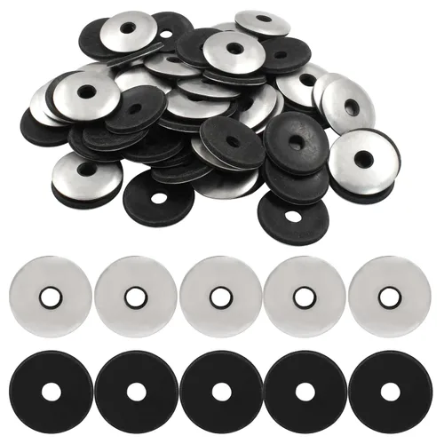 Miniatura 7 de Biaungdo 60 piezas de arandelas de neopreno de 1/4" x 1", arandelas de sello de neopreno EPDM de acero inoxidable, kit de surtido de juntas de goma