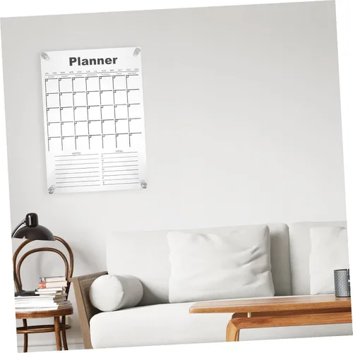 Miniatura 5 de Healifty Calendario de pared acrílico de borrado en seco, tablero de notas, planificador mensual borrable para uso en casa y oficina, elegante