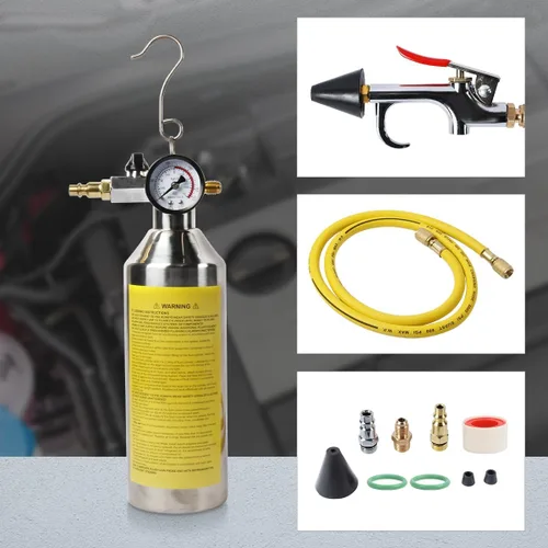 Miniatura 8 de Kit de Descarga de Aire Acondicionado CMTOOL, Herramienta de Descarga Automotriz y para el Hogar, Botella de Acero Inoxidable Espesado, Juego