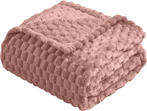 Miniatura 42 de Vessia - Manta de forro polar de franela (50x70 pulgadas), manta 3D de jacquard negra, esponjosa y cálida para sofá, sillón, cama, silla, 300GSM