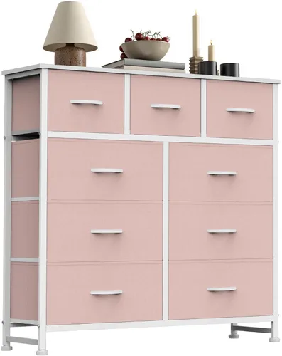 Miniatura 25 de Sweetcrispy Cómoda de 7 cajones con cubos de tela, torre organizadora de almacenamiento de tela para dormitorio, armario, pasillo, entrada, cómoda