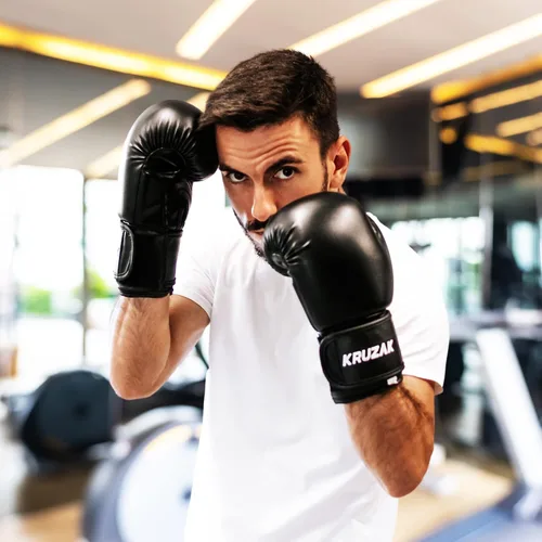 Miniatura 2 de Kruzak Guantes de boxeo simples para sparring, kickboxing, Muay Thai, artes marciales y lucha MMA - Guantes de saco de boxeo para hombres y mujeres