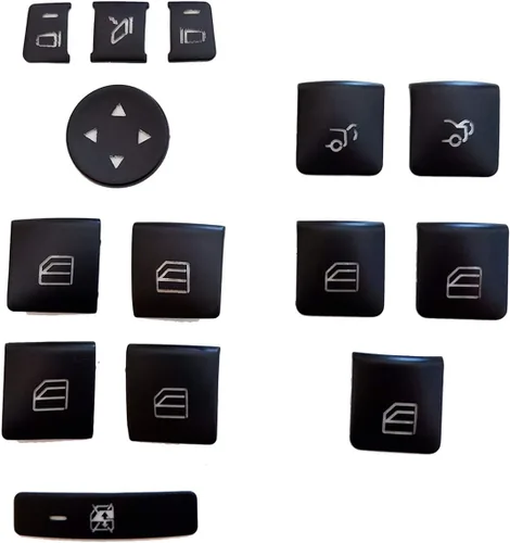 Miniatura 5 de Adhesivo de Reemplazo para Botón de Interruptor de Ventana Eléctrica de Puerta de Acabado Interior Negro para Benz GLK ML A B C E G GLK ML GLS Clase