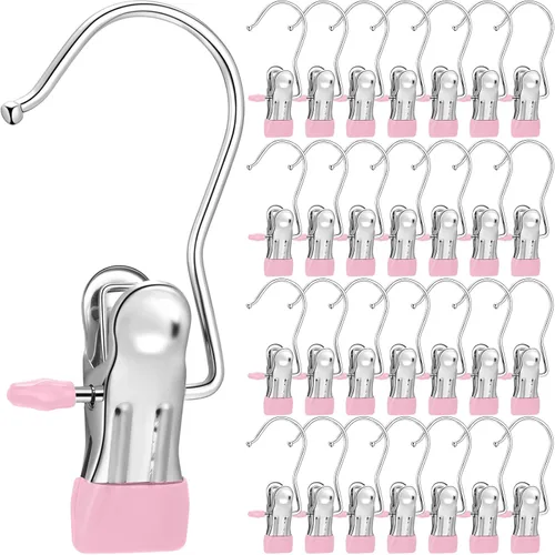 Miniatura 10 de 150 Piezas Ganchos Colgadores para Botas Clips Ganchos para Lavandería Colgadores de Acero Inoxidable Pinzas para Ropa Colgadores Portátiles