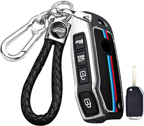 Miniatura 10 de ontto Funda de llavero de 3 botones para Kia Flip plegable con control remoto de metal para llave de coche de silicona para Seltos Forte Niro