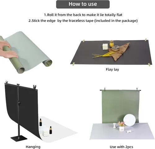 Miniatura 5 de Fondos de fotografía para pequeños productos: accesorios de papel sin costuras planos, sesión de fotos de mesa para joyas, cosméticos, alimentos