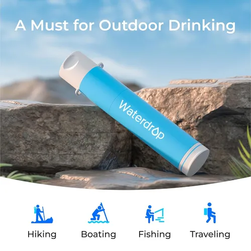 Miniatura 8 de Waterdrop Filtro de agua con popote, sistema de filtración de agua para campamento, purificador de agua potable de supervivencia al aire libre