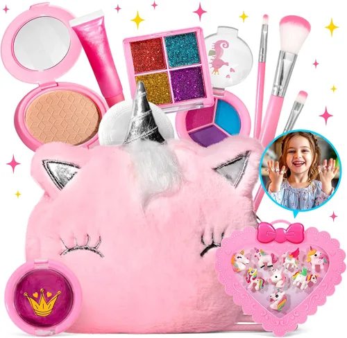 Miniatura 9 de ULOVEME Kit de Maquillaje Real para Niñas Pequeñas - Maquillaje Real, No Tóxico, Lavable - Regalo de Juguetes Unicornio para Niñas de 3 4 5 6 7 8 9