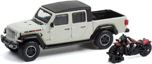 Collectibles Greenlight 97120-F The Hobby Shop Series 12 - 2020 Gladiator Rubicon con motocicleta Icon Scout 2020 a escala 1:64 fundido a presión