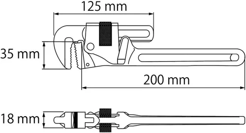 Miniatura 4 de Lobtex APW250 Aluminum Pipe Wrench, 9.8 inches (250 mm)