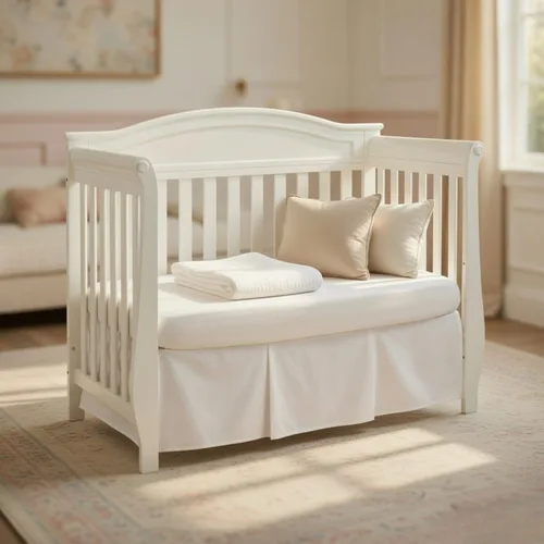 Miniatura 10 de EVERYDAY KIDS Falda plisada azul marino para cuna; falda de cama de cuna de 100% algodón natural para bebés niños y niñas; volantes para cuna