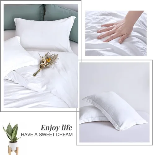 Miniatura 6 de MILDLY - Juego de funda de edredón supersuave de 3 piezas, 100% microfibra lavada, con cierre de cremallera y lazos en las esquinas, blanco