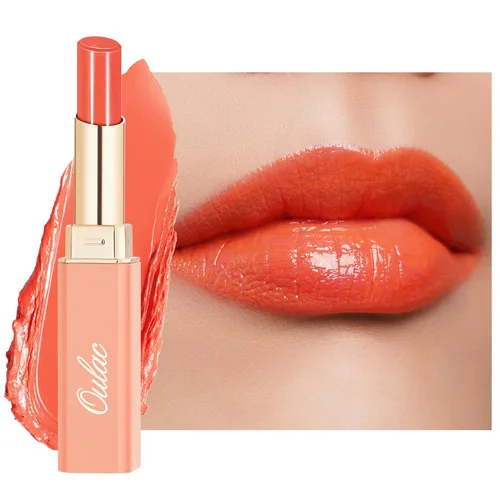Miniatura 38 de Oulac Lápiz Labial Rosa Hidratante con Brillo - Lápiz Labial Hidratante Bálsamo Labial Tintado Brillante, Acabado Brillante Transparente Jugoso