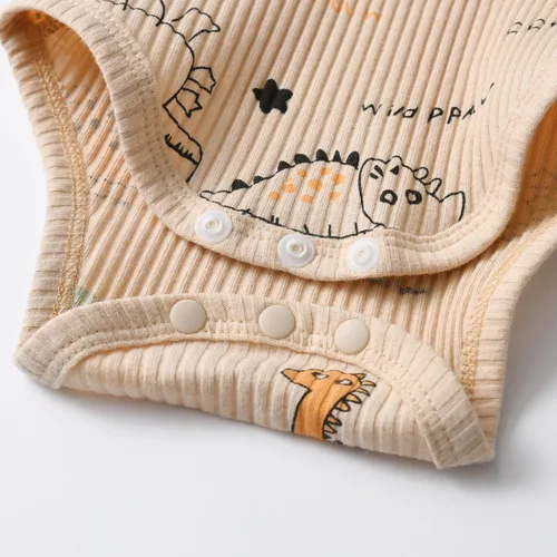 Miniatura 88 de Conjunto de 3 piezas de ropa de bebé recién nacido con estampado de manga larga + pantalones + sombrero