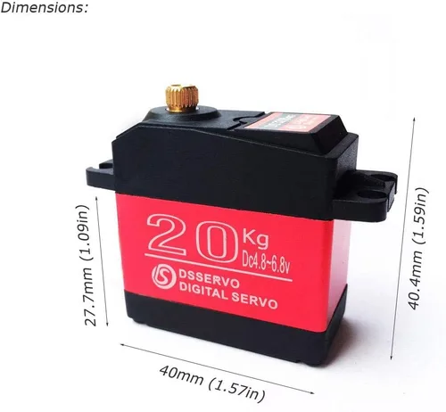 Miniatura 5 de Paquete de 2 DS3218 Digital RC Servo Motor 44.1 lbs Alto Torque Full Metal Gear Impermeable para Baja Coches Robot DIY 270°