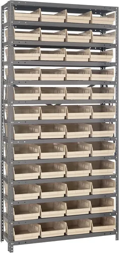 Miniatura 528 de Quantum QSBU-245BK Heavy Duty Shelving Unit with (7) Shelves and (24) QUS245 Black Bins for Garage Warehouse Storage Distribution 400 lb Load