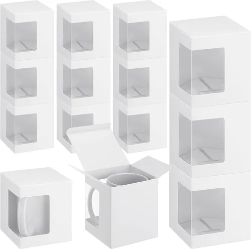 Miniatura 9 de Harloon 24 piezas de cajas para tazas de regalo, caja para café para tazas en blanco de sublimación, embalaje para tazas de 11 onzas, 12 onzas, 15