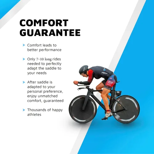 Miniatura 10 de BiSaddle SRT Sillín de bicicleta ajustable sin nariz súper corto negro con rieles de titanio, ajuste personalizado, cómodo, talla única