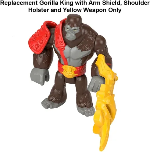 Miniatura 2 de Fisher-Price Pieza de repuesto Imaginext Gorilla Fortress Playset – HML57 – GYX00 ~ Repuesto Posable Gorilla King con protector de brazo, funda