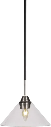 Miniatura 14 de Toltec Lighting Paramount - Mini colgante de 1 luz en acabado negro mate con cristal de arte perla de 7 pulgadas y estilo negro