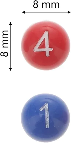 Miniatura 3 de 49 bolas de bingo de repuesto de plástico numeradas de 1 a 49, para bingo, rifas y más, repuesto de bolas de bingo perdidas (rojo + azul)