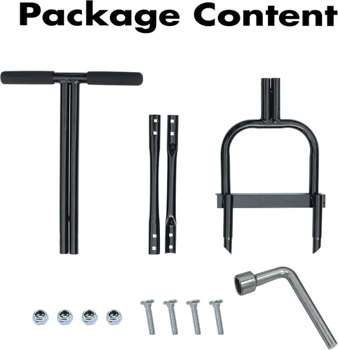 Miniatura 2 de Gardzen Aireador de césped de dientes huecas de mano, aireador resistente para suelos y césped compactos, 35 x 11 pulgadas, color negro