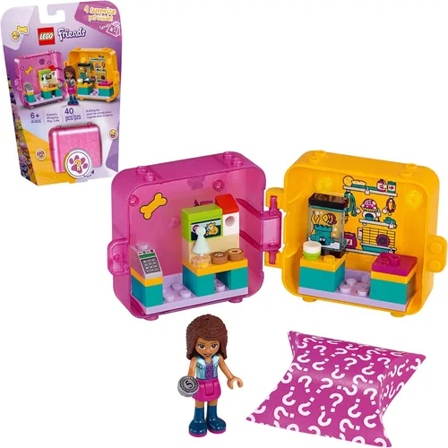 LEGO Friends Andrea's Shopping Play Cube 41405 Kit de construcción, incluye una mini muñeca y una mascota de juguete, promueve el juego creativo,