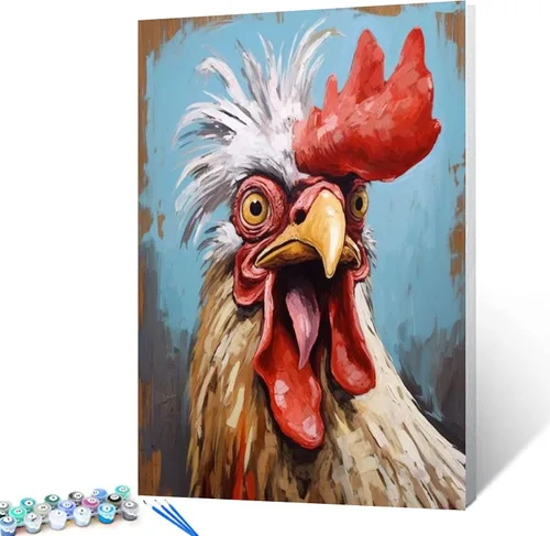 Miniatura 9 de Bumbers - Pintura de vaca de animales de granja para adultos, principiantes, pintura de buey de granja, bricolaje por números, lienzo de pintura