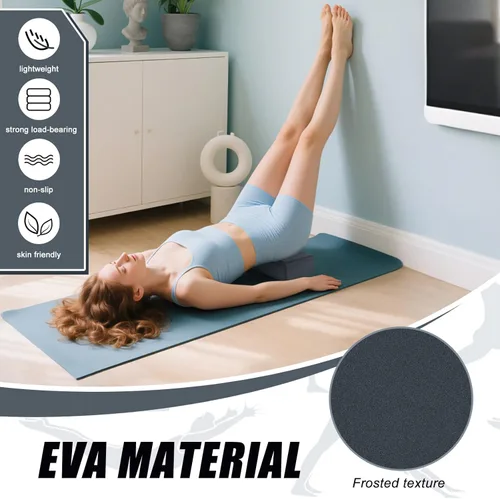 Miniatura 3 de RETON Juego de bloques de yoga con correas, ladrillos de yoga de alta densidad, bloque de pilates de espuma EVA ligera, 2 bloques de yoga con 2 Gris