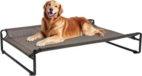 Miniatura 8 de Veehoo Cama elevada para perros al aire libre, camas elevadas para perros grandes, cuna lavable con reposacabezas laterales, patas antideslizantes