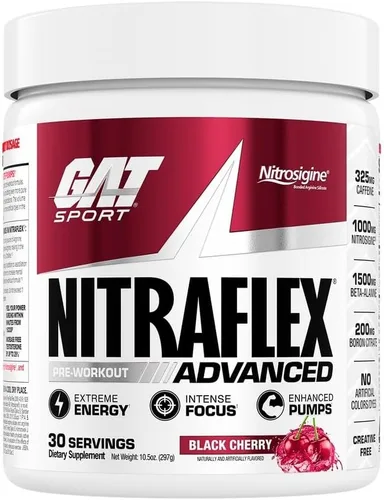 Miniatura 8 de GAT SPORT Nitraflex Advanced - Polvo de preentrenamiento avanzado, aumenta el flujo sanguíneo, aumenta la fuerza y la energía, mejora el rendimiento