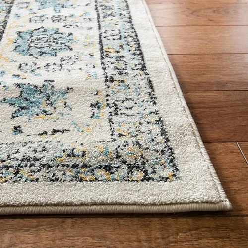Miniatura 4 de SAFAVIEH Evoke Collection EVK220B Medallón oriental shabby chic de 2'2" x 4', color gris/dorado, no desprende pelusa, alfombra de acento para sala